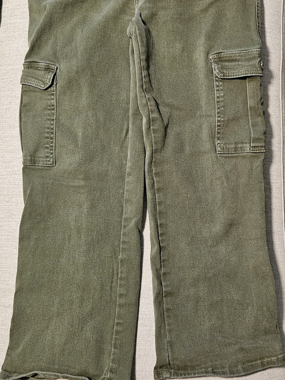 Women's Olive Denim Cargo Pants